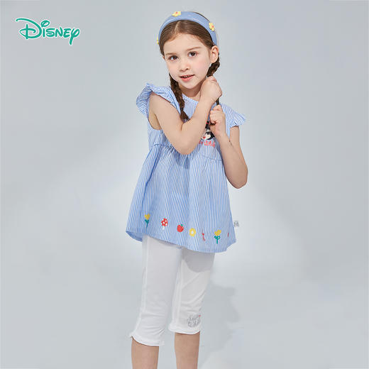 迪士尼童装女童套装白雪公主套头套装小飞袖上衣打底裤2件套212T1252 商品图3
