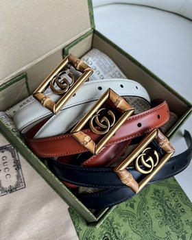 现货 THS 6.1-无 古家 做旧不锈钢双G 平纹皮腰带 细款皮带 3色 CR216