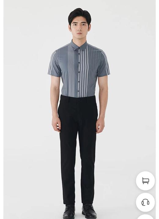 才子男装2024夏款商务条纹短袖衬衫 商品图0
