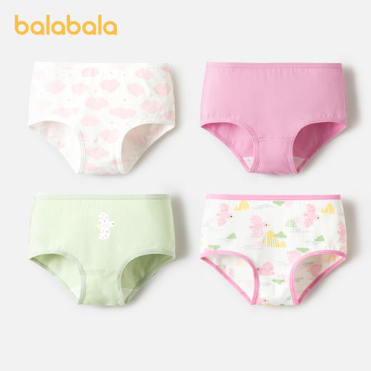 巴拉巴拉女童内裤棉平角a类小童宝宝三角短裤子亲肤萌甜美四条装 商品图2