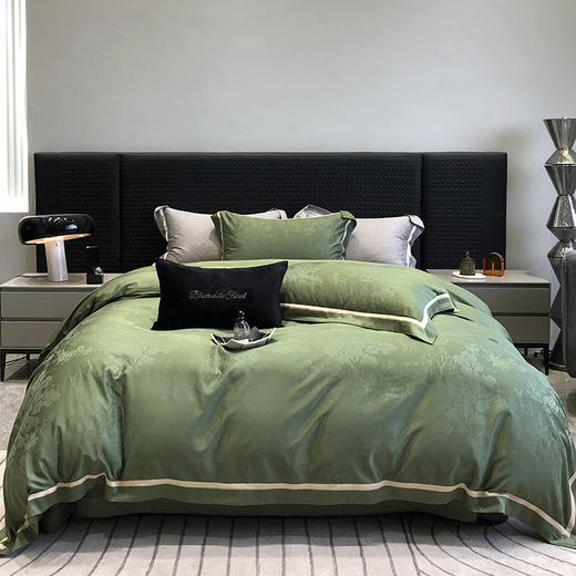 顶柔 天丝棉提花四件套 精致与奢华 天然贴肤、亲肤、爽滑感 商品图0