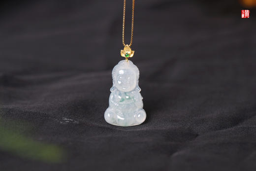 天然翡翠【宝宝佛】 镶嵌：18k 金扣 商品图1