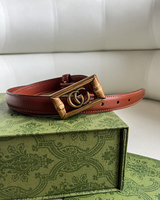 现货 THS 6.1-无 古家 做旧不锈钢双G 平纹皮腰带 细款皮带 3色 CR216 商品图5