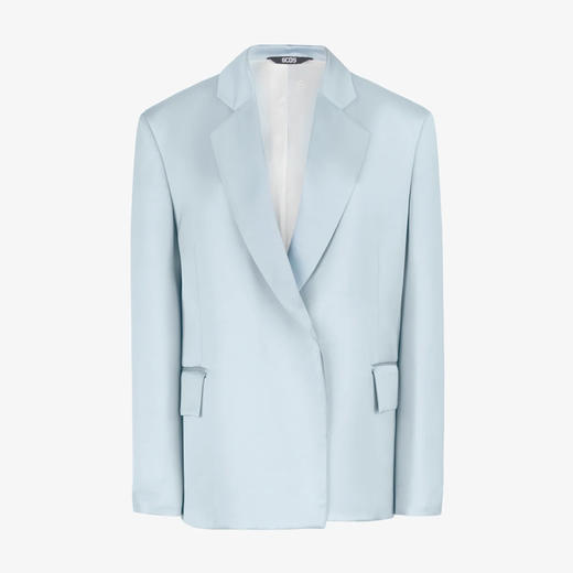 GCDS 女士超大号缎面西装外套 蓝色 A1CW0801TA370 商品图0
