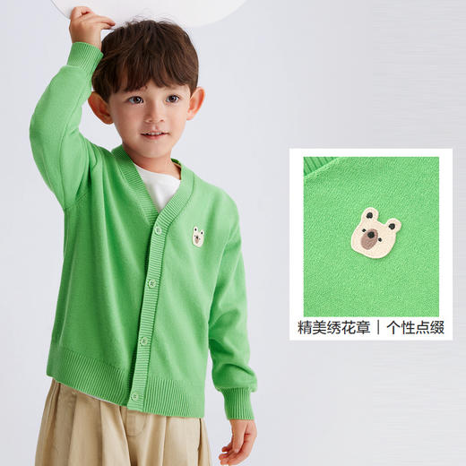 巴拉巴拉男童毛衣开衫春秋新款女童针织衫上衣线衫时尚百搭萌 商品图3