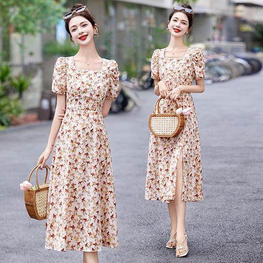 小碎花时尚，优雅大气连衣裙HR-BBL2865 商品图1