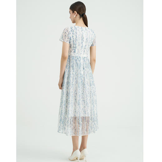 司歌刺绣优雅短袖连衣裙重手工精致A891386X 商品图3