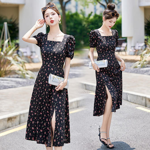 小碎花时尚，优雅大气连衣裙HR-BBL2865 商品图0