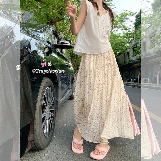 <曾小咸推荐>【韩系画报】两色半身裙 商品图0