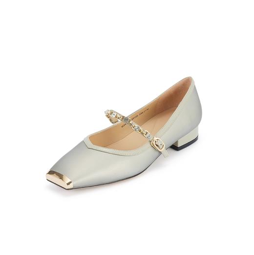 westory春季新款小低跟金属圆头优雅舒适玛丽珍单鞋W24AE56831 商品图2