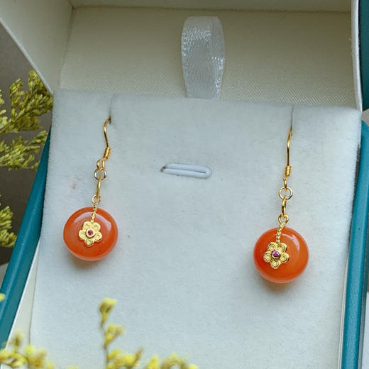 【云意轩】民族风设计天然南红耳坠耳饰 925银 商品图0