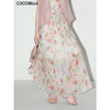 COCOBELLA[夏日倾城]晕染印花压褶莱赛尔花苞飘带半身裙HS0036 商品缩略图1