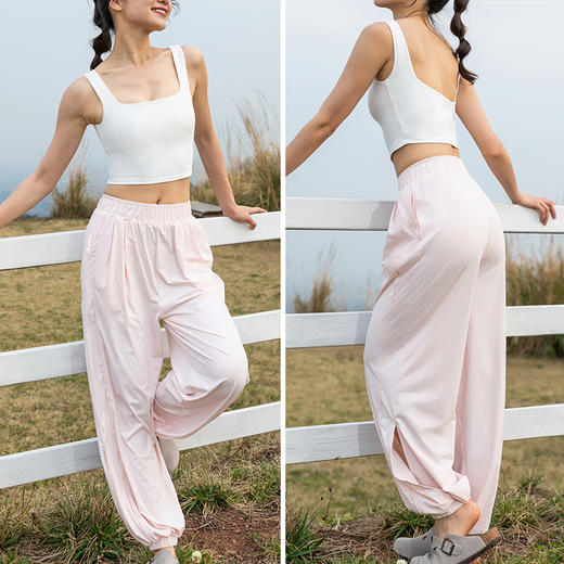 凉感爽滑面料 UPF50+防晒宽松束脚裤 垂感飘逸 遮肉显瘦长裤 商品图3