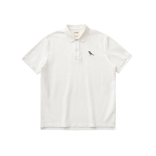 吃茶去chichaqu2024重磅短袖POLO衫复古全棉刺绣麻雀休闲百搭 商品图5