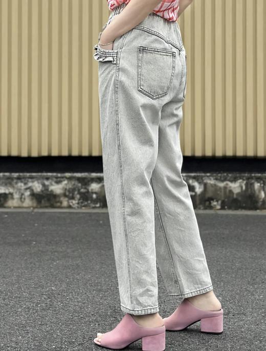 TYNVIE 荷叶边饰边牛仔裤-灰白 商品图6