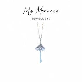 L坠链均925银莫桑石 钥匙项链带证书时尚百搭轻奢简约精致气质