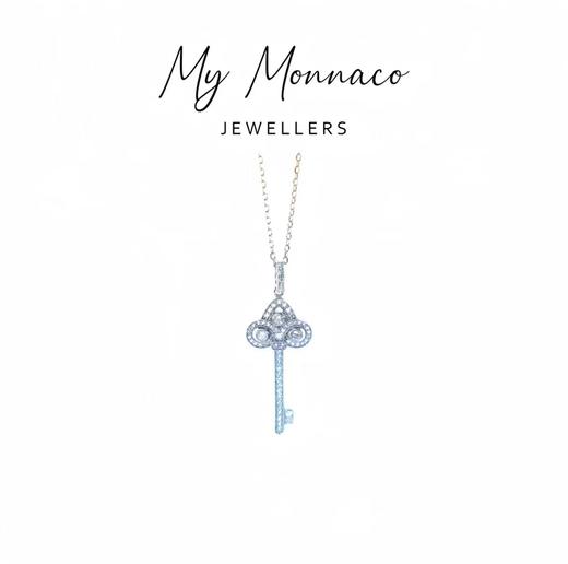 L坠链均925银莫桑石 钥匙项链带证书时尚百搭轻奢简约精致气质 商品图0