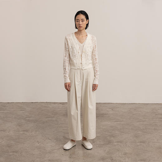 322工房新意短毛绒女士圈圈纱羊毛破洞开衫秋冬镂空长袖上衣B124 商品图1