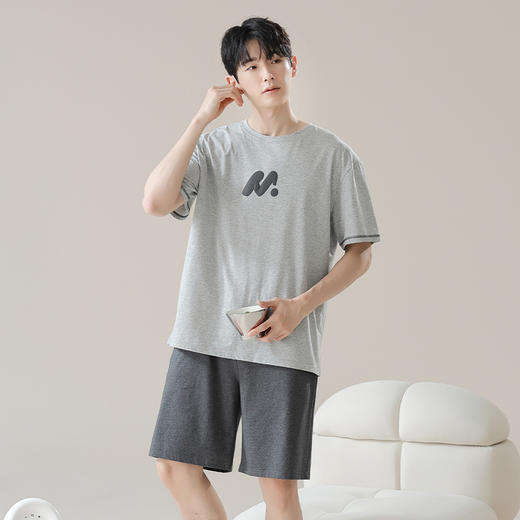 "雀说 【抗菌拉架棉】夏季情侣睡衣短袖纯棉休闲可外穿套装 4ZF-3E2800" 商品图8