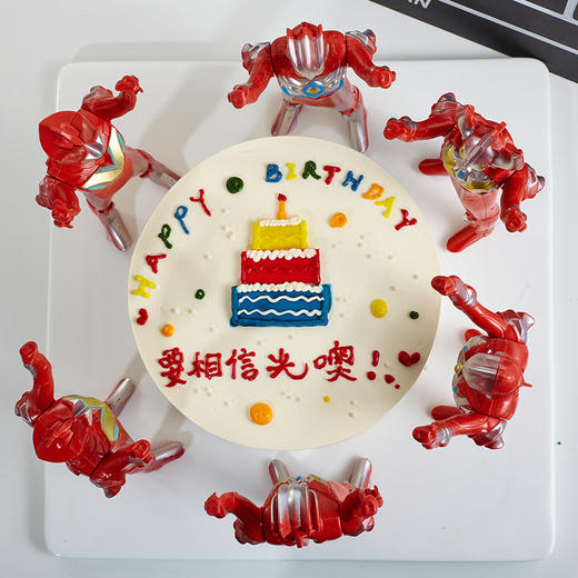 奥特曼天团-超人组团一起打怪-6寸加高【网红蛋糕】 商品图1