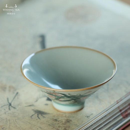 问鼎汝瓷鼎峰系列天青精工款小斗笠杯（婀娜多姿） 商品图3