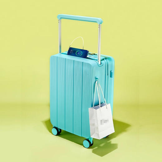 自然醒中置宽拉杆行李箱女新款小型轻便旅行皮箱20寸登机密码箱子男SY 商品图2