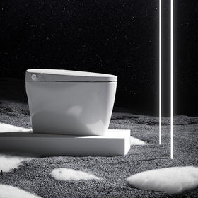 帝王洁具智能马桶无水压限制家用虹吸式马桶全自动脚感翻盖坐便器TA047白月光