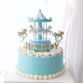 【音乐盒蓝色木马蛋糕】