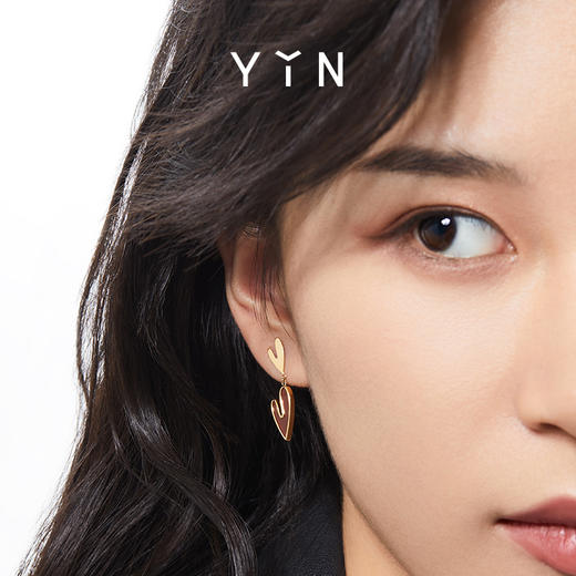 「燥热的心」不对称耳钉-红玉髓 商品图3