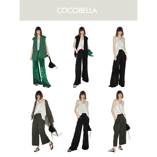 COCOBELLA重工烫银细闪U领吊带背心女新中式老钱风上衣VT0009 商品图1