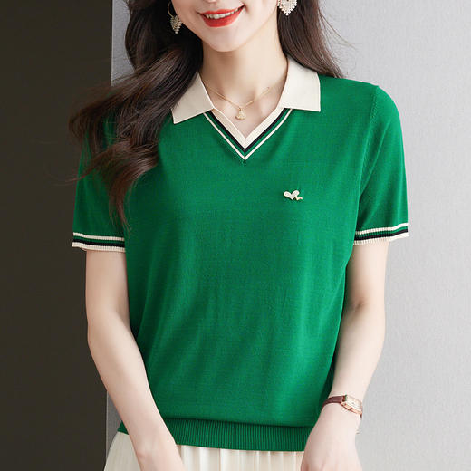 CC 13-6861天丝Polo翻领针织衫薄 商品图0