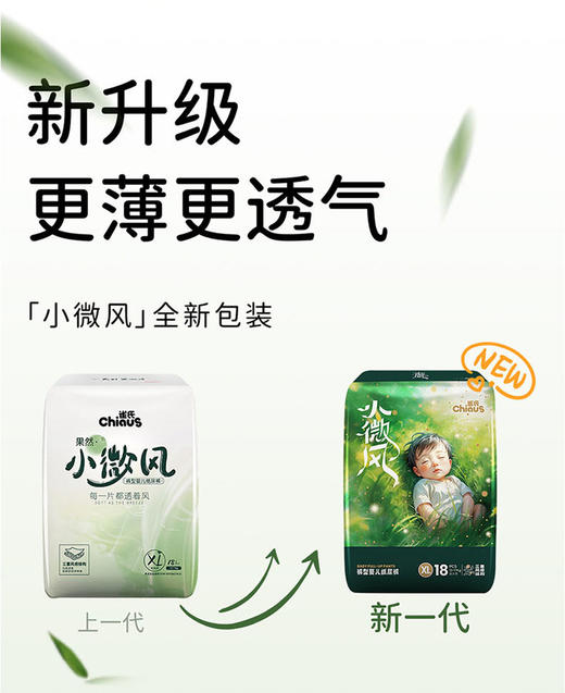 雀氏小微风系列婴儿纸尿裤/拉拉裤2包组（新旧随机发货） 商品图2