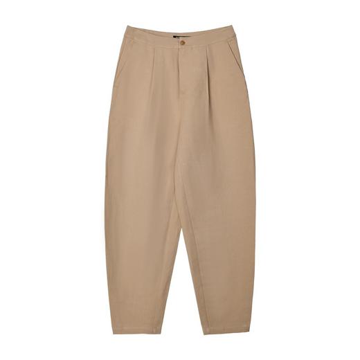 322工房亚麻休闲裤女新款春夏宽松显瘦百搭休闲外穿廓形收口长裤73306 商品图2