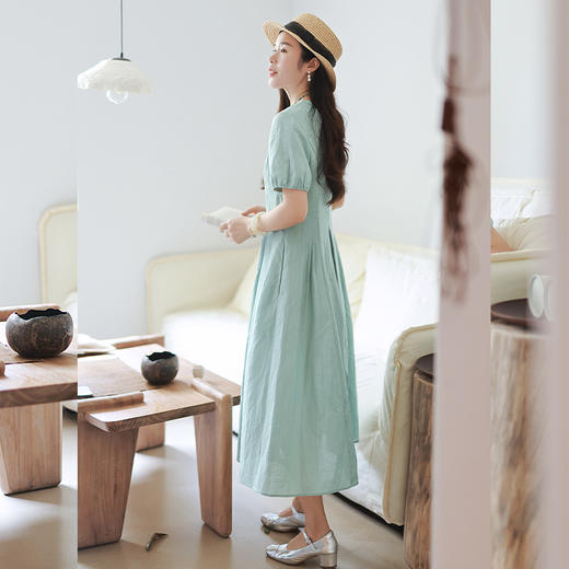 时尚通勤万能百搭无袖A字连衣裙 商品图3