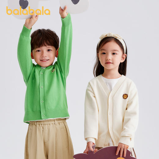 巴拉巴拉男童毛衣开衫春秋新款女童针织衫上衣线衫时尚百搭萌 商品图0