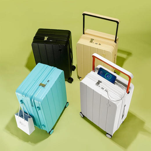 自然醒中置宽拉杆行李箱女新款小型轻便旅行皮箱20寸登机密码箱子男SY 商品图1