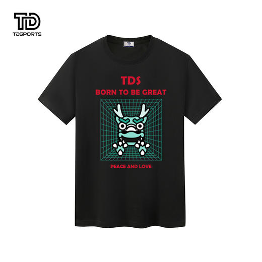 tdsports唐代运动潮牌国潮风龙年龙图案印花休闲圆领短袖上衣T恤 商品图0