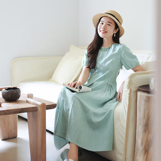 时尚通勤万能百搭无袖A字连衣裙 商品图4