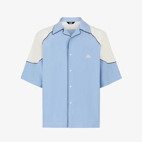 GCDS 男士字母徽标印花短袖衬衫 浅蓝色 A1CM2401TA970