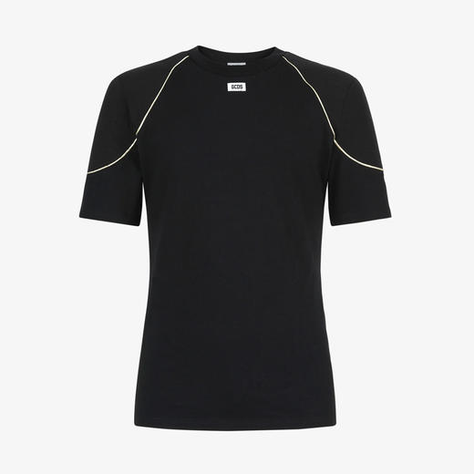 GCDS 男士徽标贴花棉质圆领短袖T恤 黑色 A1CM2300JB199 商品图0