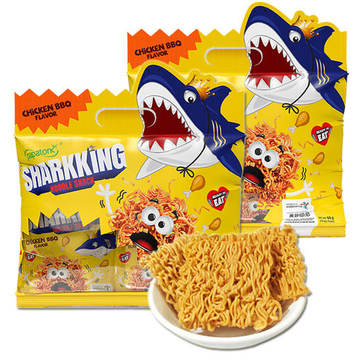 （9.4客服通知下架）JDY啪啪通（Papatonk）	鲨鱼干脆面烧烤味袋装84g*2袋 商品图0