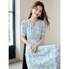 【专属特价】熙世界浪漫气质雪纺碎花连衣裙2025夏季新款高腰显瘦泡泡袖裙子 商品缩略图2
