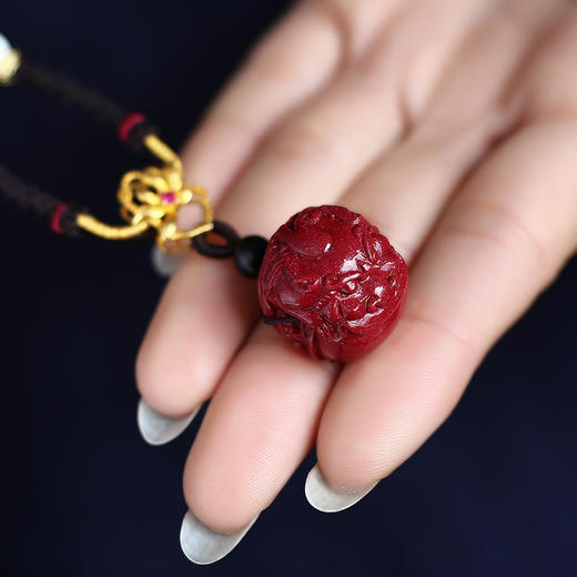 貅朱砂如意扣吊坠项链复古民族风 商品图3