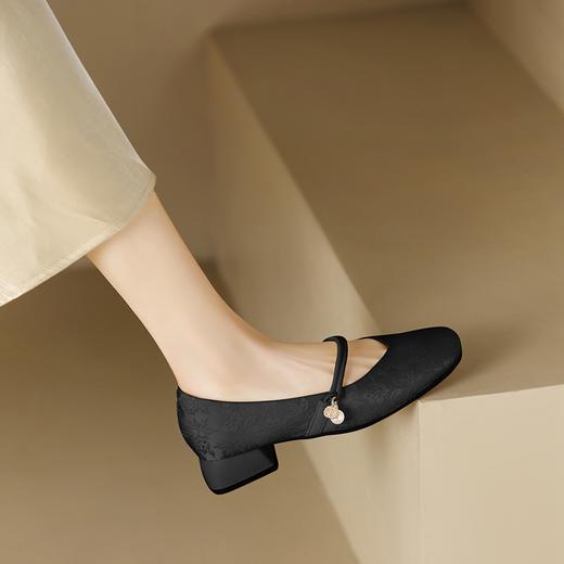 ZHR则则新中式国风单鞋女淑女浅口中跟玛丽珍鞋女CG71F 商品图2