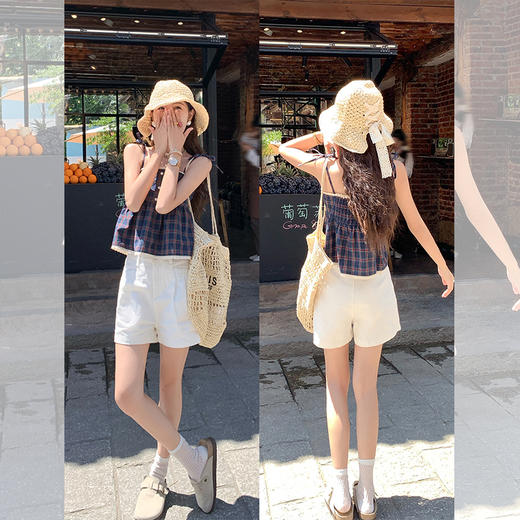 <曾小咸推荐>微信粉丝秒杀专场 仅此今天 活动结束下架【心动棋盘格】格子吊带 日常129.99 立减80 秒杀49.99！！ 商品图3