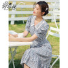 勿忘花纯棉碎花连衣裙女夏2024夏季新款气质娃娃领法式泡泡袖裙子 商品缩略图0