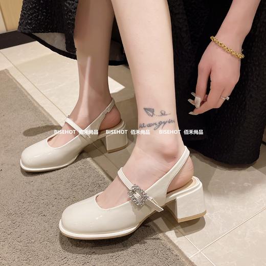 新品圆头漆皮粗跟百搭少女中空鞋909B42515（W） 商品图8