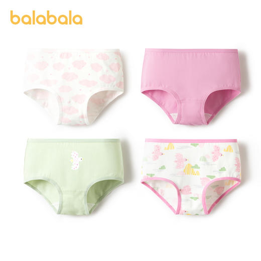 巴拉巴拉女童内裤棉平角a类小童宝宝三角短裤子亲肤萌甜美四条装 商品图4