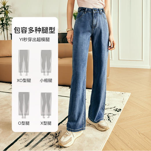 OLrain欧芮儿法式牛仔裤女夏季2023年新款复古高腰显瘦直筒长裤 商品图3