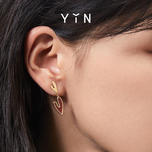 「燥热的心」不对称耳钉-红玉髓 商品图2